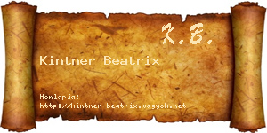 Kintner Beatrix névjegykártya